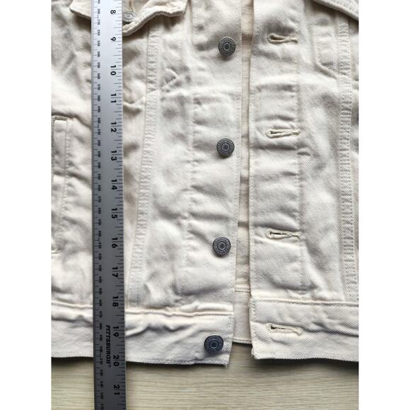 JACKET-JEAN-LEVI STRAUSS & CO.-Light Cream-Butterflies-Small Size-Classic-X-SML - Picture 13 of 16